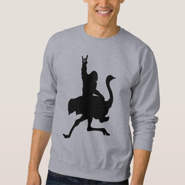 Bigfoot Riding Ostrich Sweatshirt (Front)