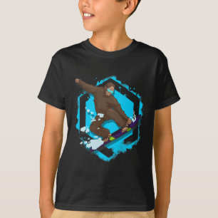 Bigfoot Riding Snowboard For Winter Snowboarding T-Shirt