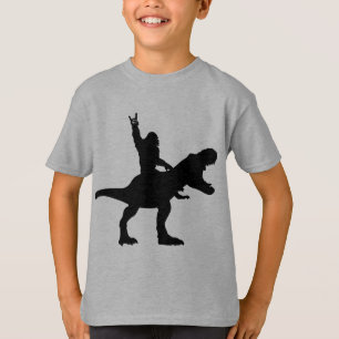 Bigfoot Riding T-Rex T-Shirt