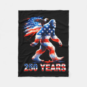 Bigfoot Rock and Flag 250 Years 1776-2026 250th Fleece Blanket