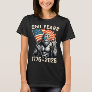 Bigfoot Rock and Flag 250 Years 1776-2026 250th T-Shirt