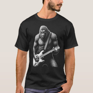 Bigfoot Rock Guitar Funny Men's Graphic T-Shirt