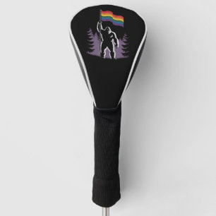 Bigfoot Rock On LGBTQ Progressive New Pride Flag Golf Head Cover
