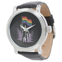 Bigfoot Rock On LGBTQ Progressive New Pride Flag 