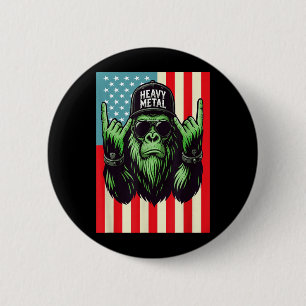 Bigfoot Rocks Sasquatch 4th Of July Aamerican Usa 6 Cm Round Badge