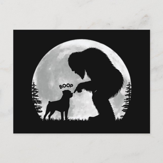 Bigfoot Rottweiler Boop Holiday Postcard (Front)
