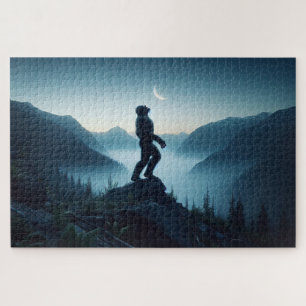 Bigfoot’s Lone Call, Mysterious Mountain Scene Jigsaw Puzzle