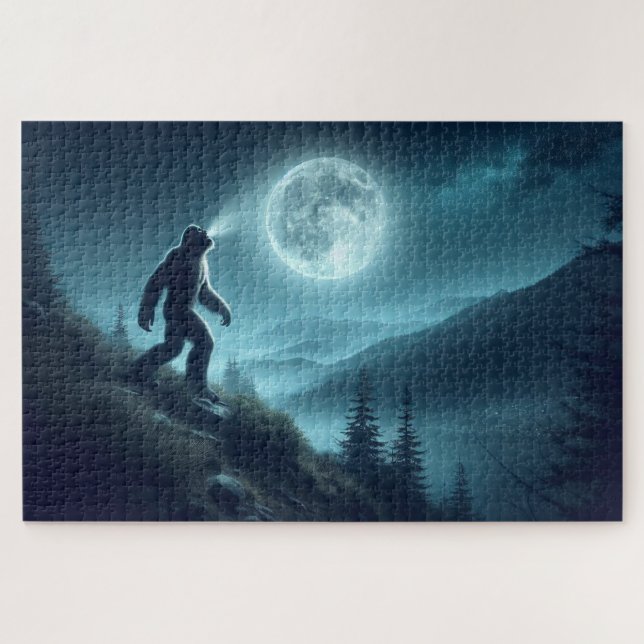 Bigfoot’s Lone Call, Mysterious Mountain Scene Jigsaw Puzzle (Horizontal)