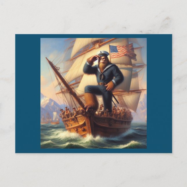 Bigfoot Sailor Postcard (Front)