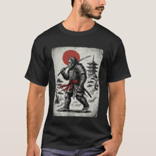 Bigfoot Samurai Warrior Japanese Sasquatch Ukiyo-e T-Shirt