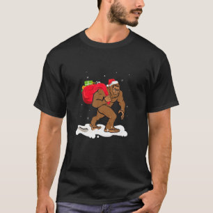 Bigfoot Santa Christmas Boys Men Sasquatch Xmas T-Shirt