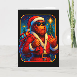 Bigfoot Santa Christmas Funny Xmas Sasquatch Card