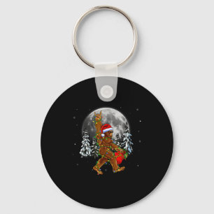 Bigfoot Santa Christmas Tree Lights Funny Xmas Sas Key Ring