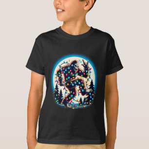 Bigfoot Santa Christmas Tree Lights Funny Xmas Sas T-Shirt
