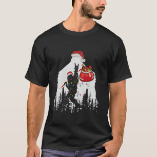 Bigfoot Santa Christmas Tree Lights Funny Xmas Sas T-Shirt