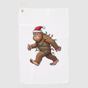 Bigfoot Santa Christmas Tree Lights Xmas Boys Men  Golf Towel