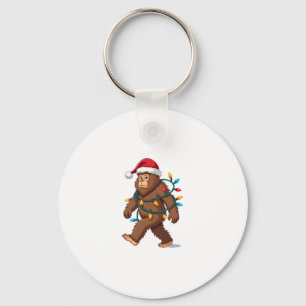 Bigfoot Santa Christmas Tree Lights Xmas Boys Men  Key Ring
