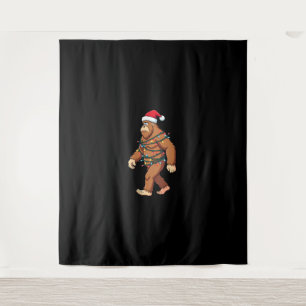 Bigfoot Santa Christmas Tree Lights Xmas Boys Men Tapestry