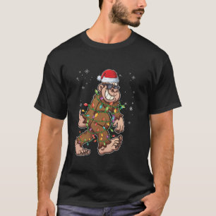 Bigfoot Santa Christmas Tree Lights Xmas Christmas T-Shirt
