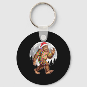 Bigfoot Santa Christmas Tree Lights Xmas Sasquatch Key Ring