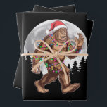 Bigfoot Santa Christmas Tree Lights Xmas Sasquatch Wrapping Paper Sheet<br><div class="desc">Bigfoot Santa Christmas Tree Lights Xmas Sasquatch</div>