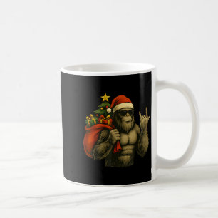 Bigfoot Santa Christmas Tree Rock On Funny Xmas Sa Coffee Mug