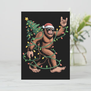 Bigfoot Santa Christmas Tree Sasquatch Santa  Invitation