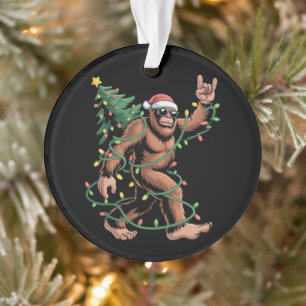 Bigfoot Santa Christmas Tree Sasquatch Santa Ornament