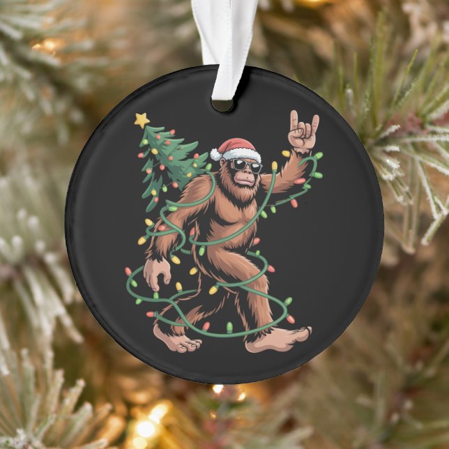 Bigfoot Santa Christmas Tree Sasquatch Santa  Ornament (Tree)