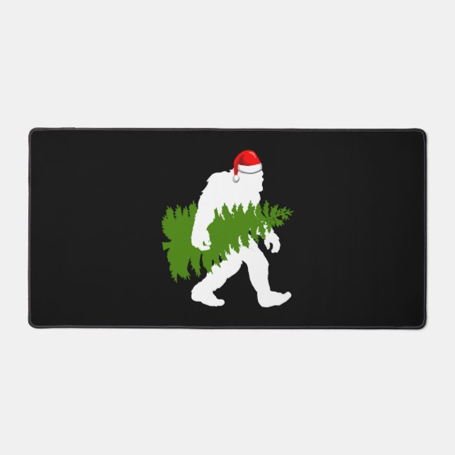 BigFoot Santa Claus Fun Christmas Gifts Desk Mat (Front)
