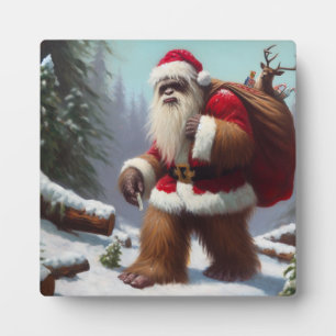 Bigfoot Santa Claus Plaque