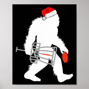 Bigfoot Santa Disc Golf Christmas Disc Golfer Xmas Poster