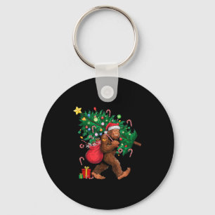 Bigfoot Santa Most Wonderful Christmas Tree Lights Key Ring