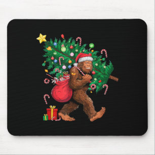 Bigfoot Santa Most Wonderful Christmas Tree Lights Mouse Pad