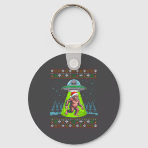 Bigfoot Santa Ufo Sasquatch Funny Ugly Christmas S Key Ring