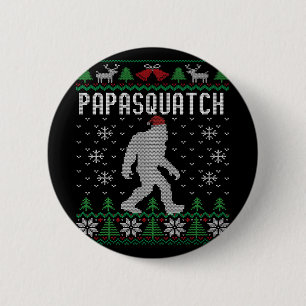 Bigfoot Santa Ugly Christmas Pajamas Dad  6 Cm Round Badge