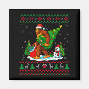 Bigfoot Santa Ugly Christmas Tree Funny Xmas Light Magnet