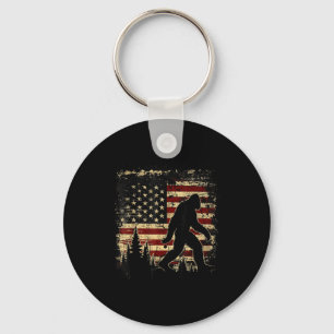 Bigfoot sasquatch 4th of july patriotic american key ring