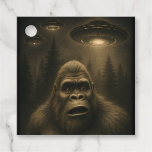 Bigfoot Sasquatch Alien UFO Funny Favour Tags