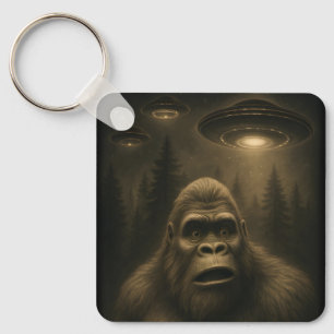 Bigfoot Sasquatch Alien UFO Funny Key Ring