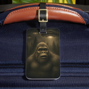 Bigfoot Sasquatch Alien UFO Funny Luggage Tag