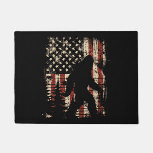 Bigfoot Sasquatch America Flag Patriotic Men Women Doormat