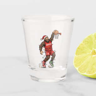 Bigfoot Sasquatch Basketball Christmas 2026 Holida Shot Glass
