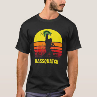 Bigfoot Sasquatch Bassquatch Funny Fishing T-Shirt