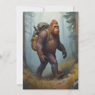 Bigfoot Sasquatch birthday Flat Holiday Card