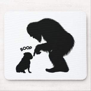 Bigfoot Sasquatch Bulldog Nose Boop Mouse Pad