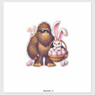 Bigfoot Sasquatch Bunny Easter Eggs Retro Men Boys