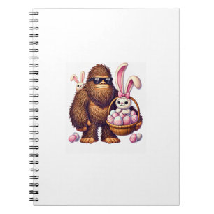 Bigfoot Sasquatch Bunny Easter Eggs Retro Men Boys Notebook