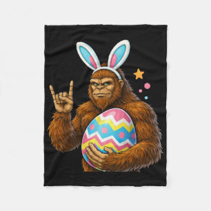 Bigfoot Sasquatch Bunny Easter Men Women Boy Kids  Fleece Blanket