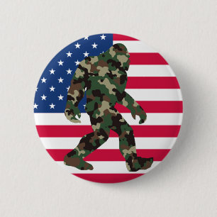 Bigfoot Sasquatch Camo      6 Cm Round Badge